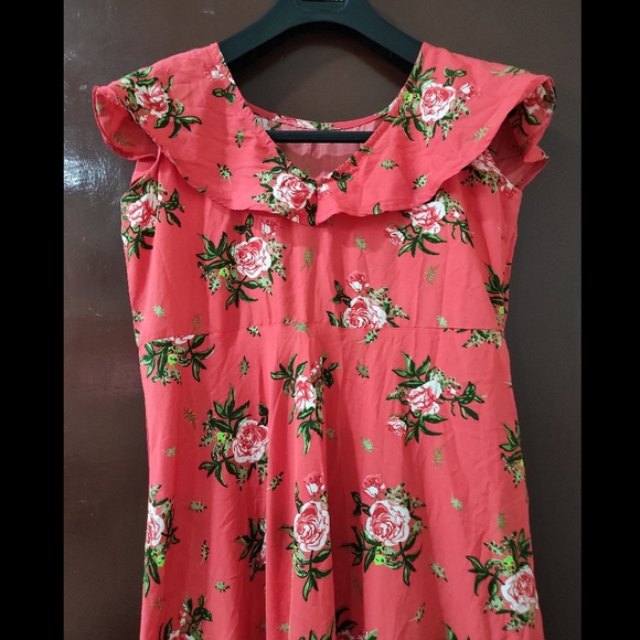 FLORAL PEACH DRESS - Picture 3 of 8